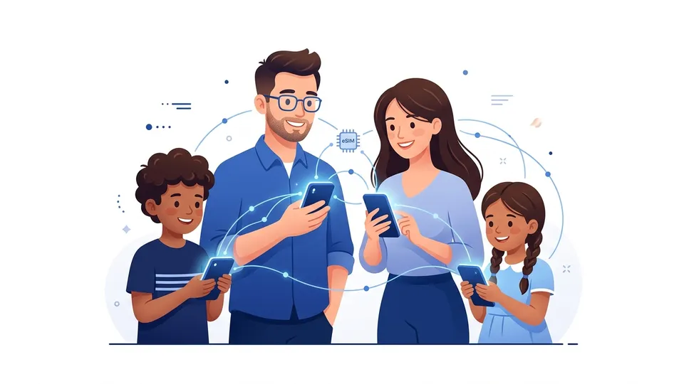 Family connected with eSIM